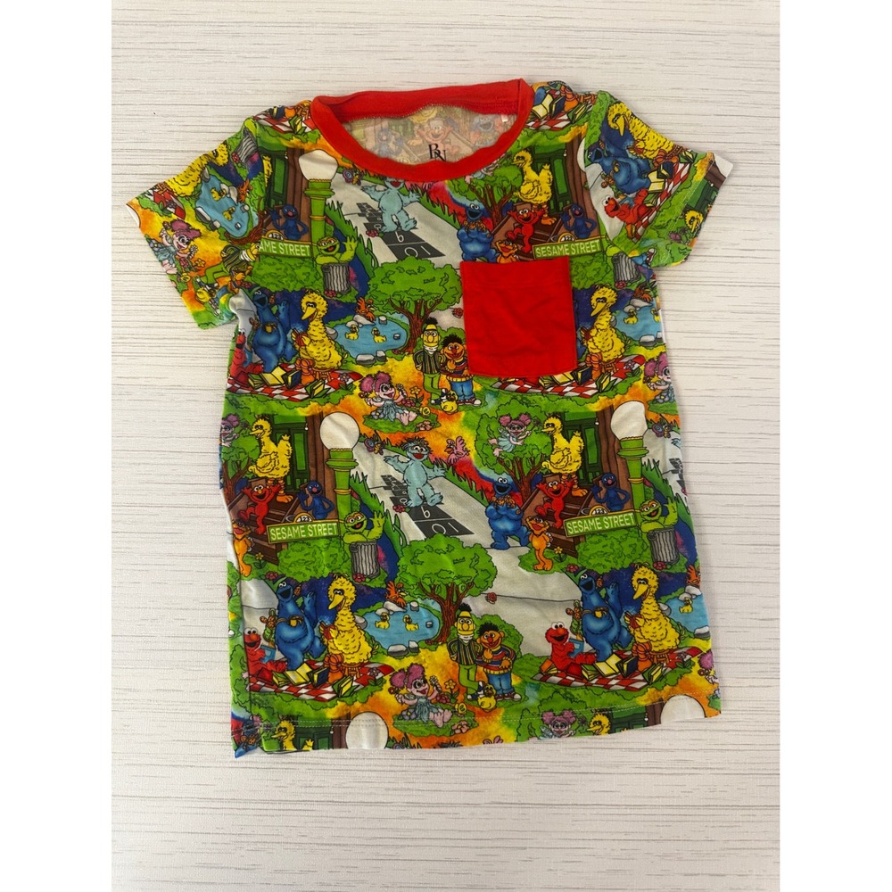 Bamboo Necessities Sesame Street Pocket Tee 2T Viscose Bamboo Elmo Big Bird